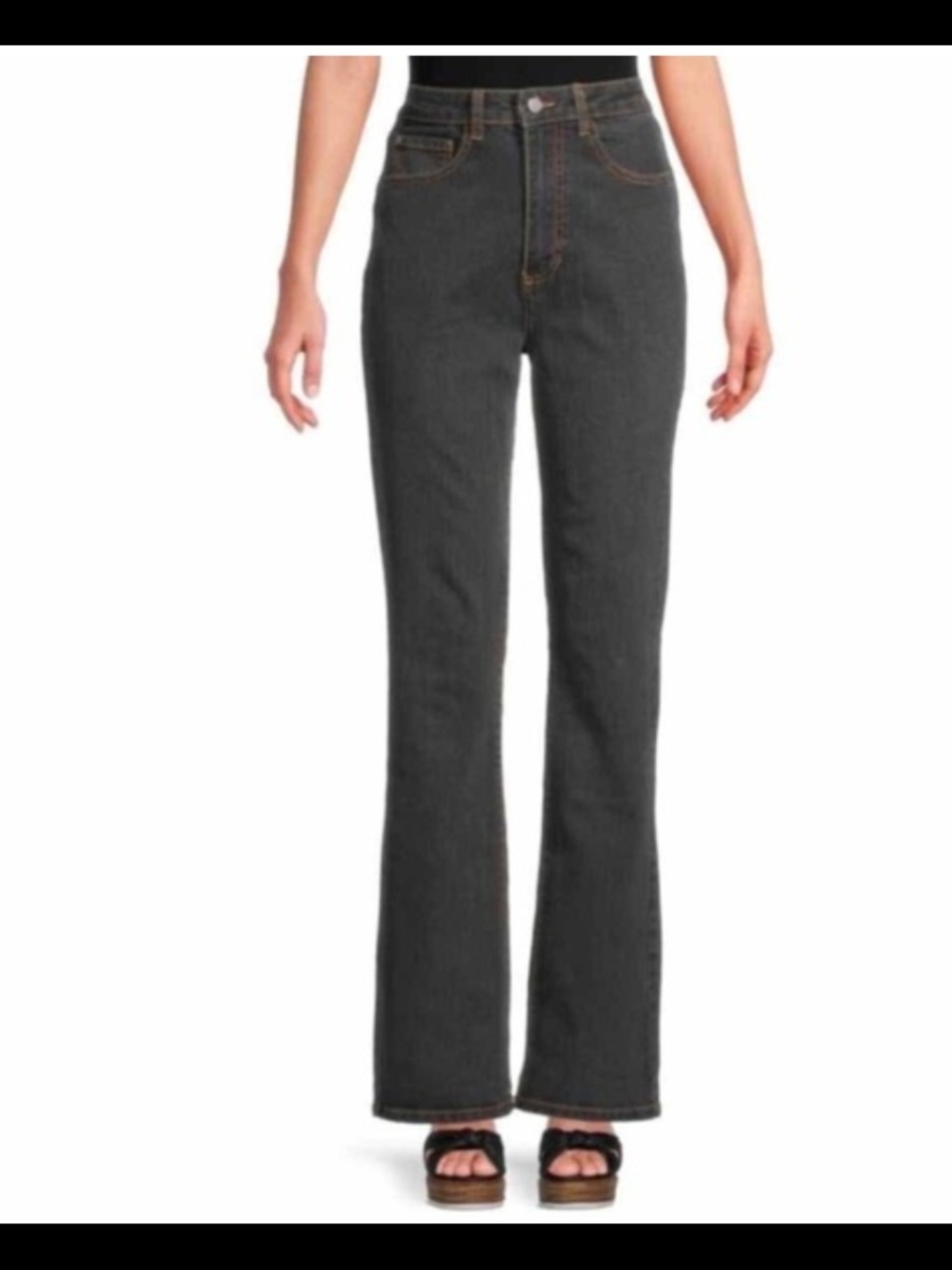 WeWoreWhat Gray High-Rise Kick Flare Denim Jeans